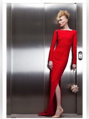New 🌹 Jean Paul Gaultier red convertible dress with train zip maxi dress size 6